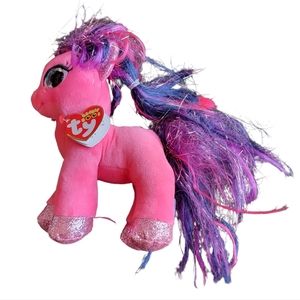 Ty Beanie Boos My Little Pony, Ruby the Horse 6.5" Beanbag Stuffed Toy Glitter